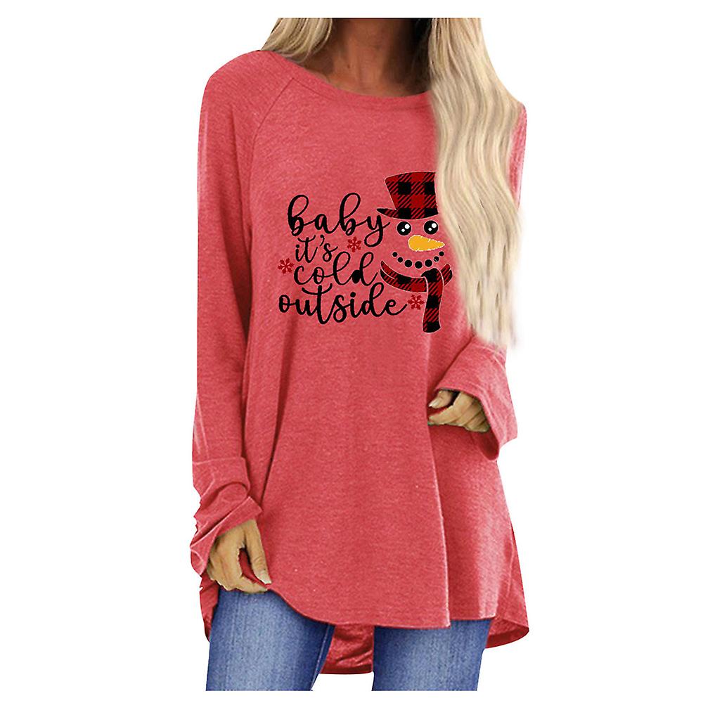 Women Christmas Snowman Letter Print 