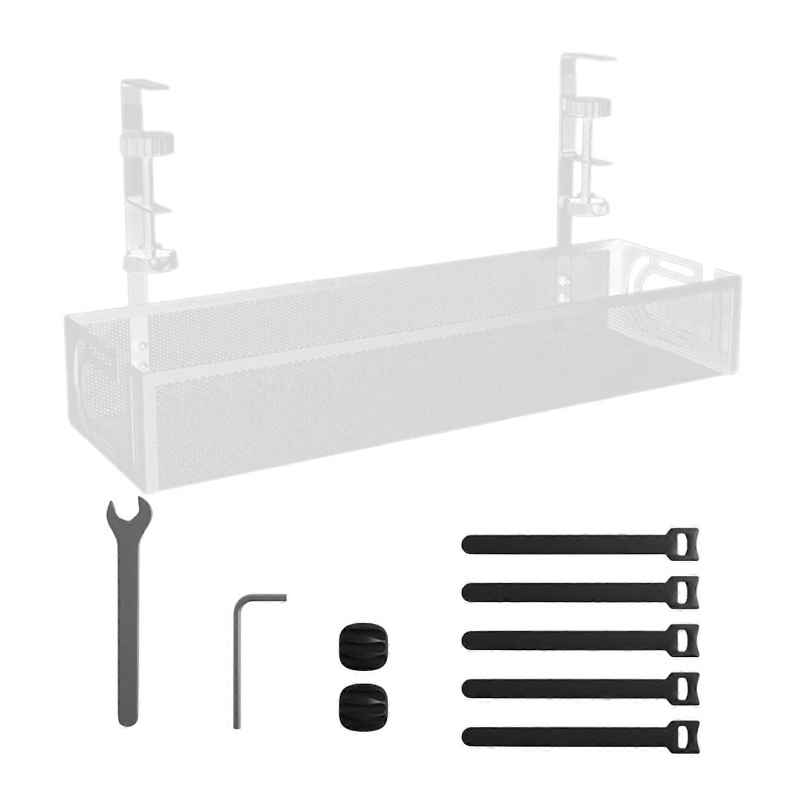 Cable Management Tray Space Saving Desk Wire Management for Dorm Home Office white