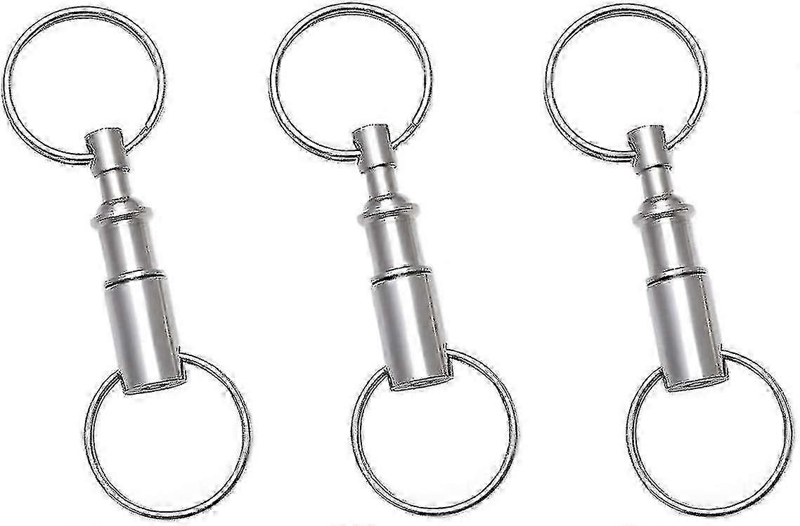 3 Pack Quick Release Detachable Pull Apart Key Rings Keychains,double Spring Split Snap Seperat