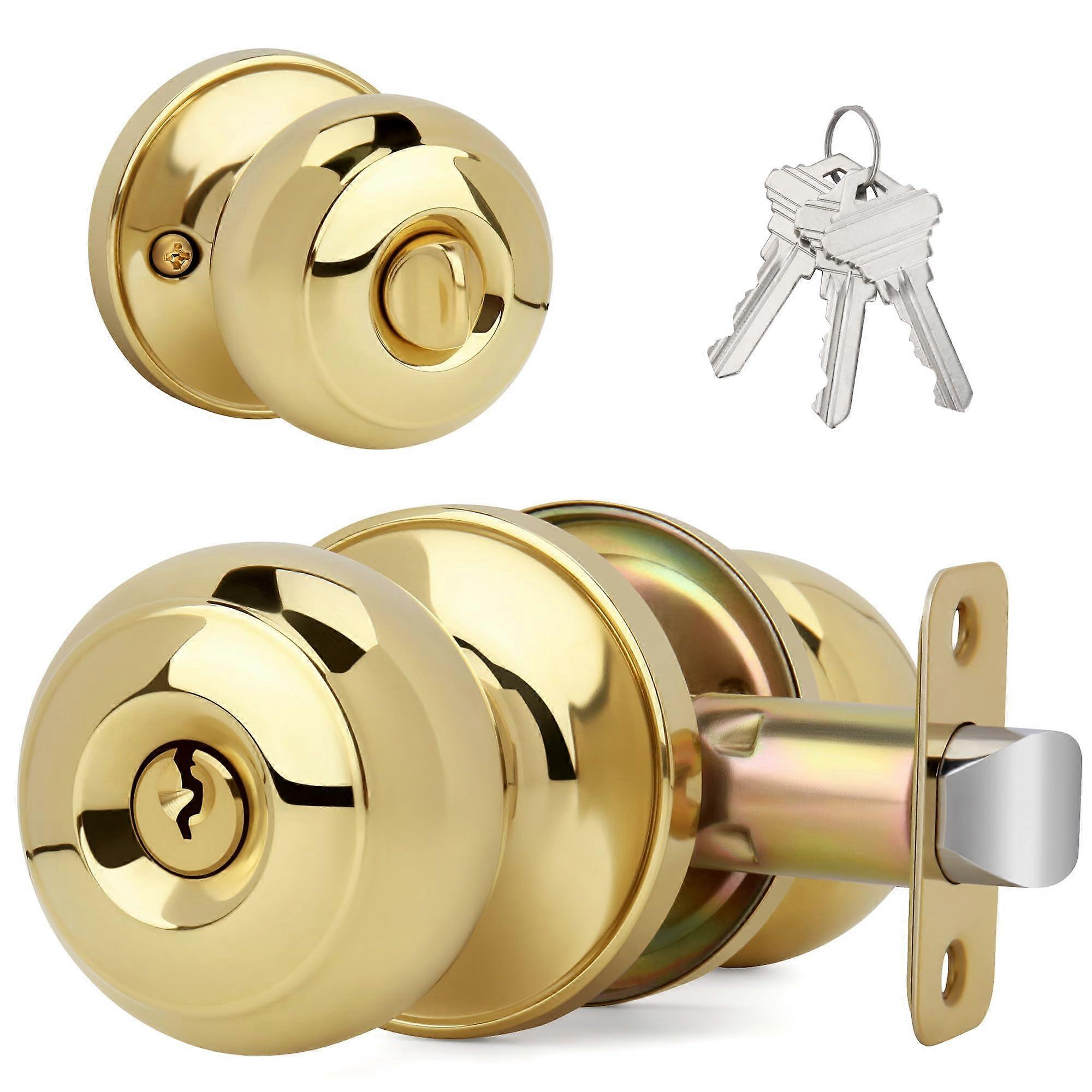 Flat Ball Door Knob with Keys for Entrance Doors