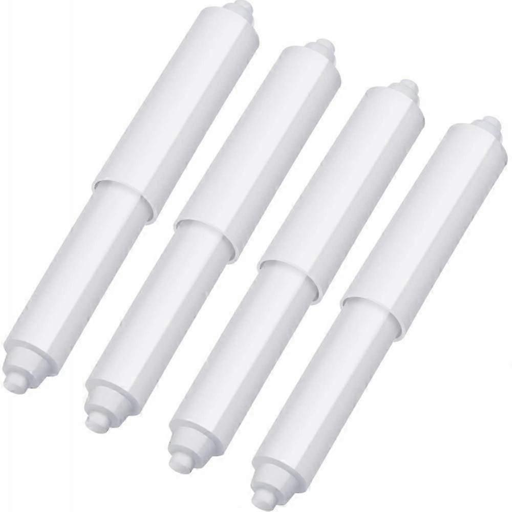 4 Stück Toilettenpapierhalter Rollenersatz Kunststoff federbelastet, Papierhaltereinsatz (weiß) QEV