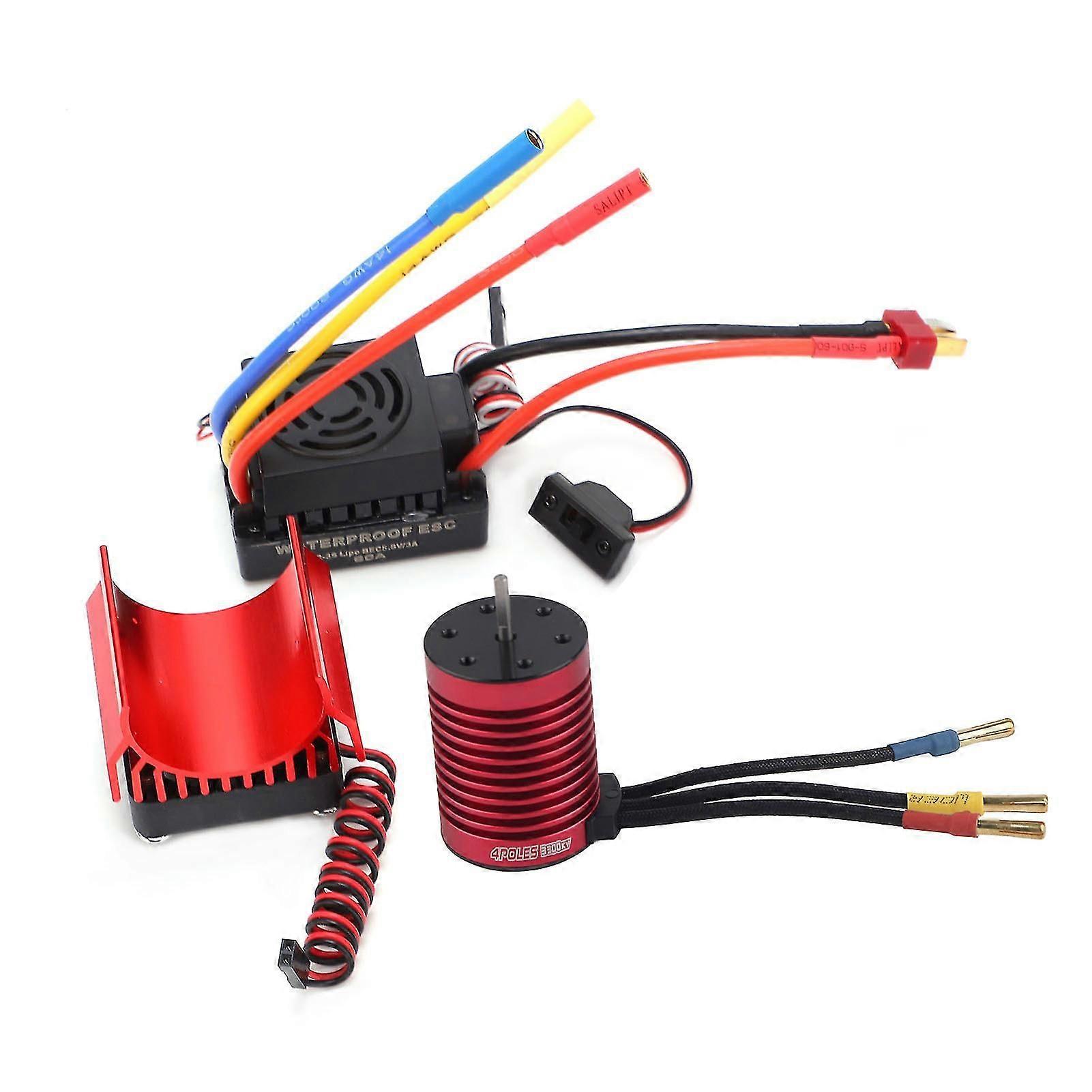 110 RC Car Waterproof F540 3300KV 4 Pole Brushless Motor 60A ESC Set with Heat Sink Combo
