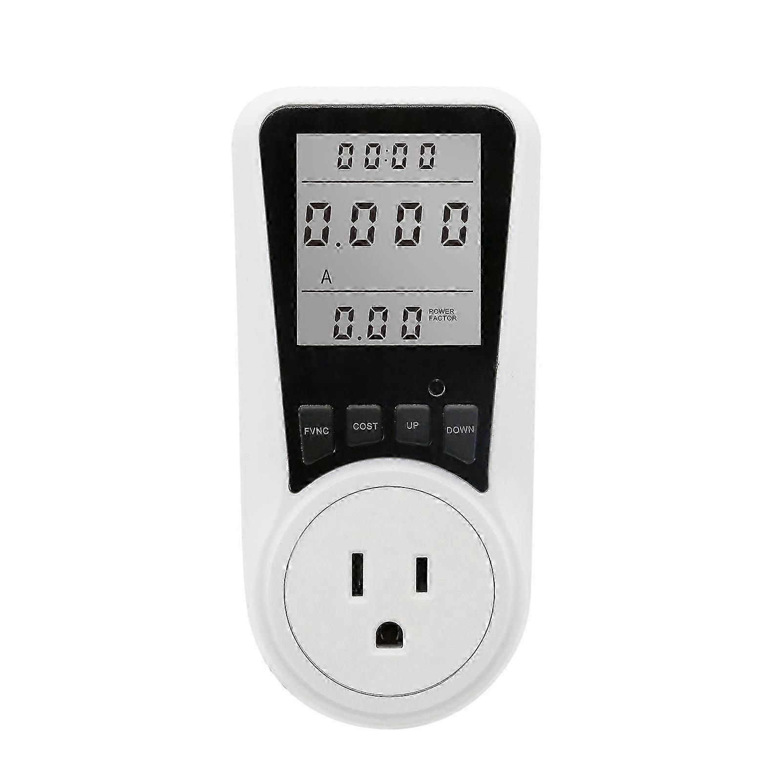 LCD Display Electricity Usage Power Meter Socket Energy Watt Voltage Amps Tester Wattage KWH Consumption Analyzer Monitor Outlet AC110V~130V