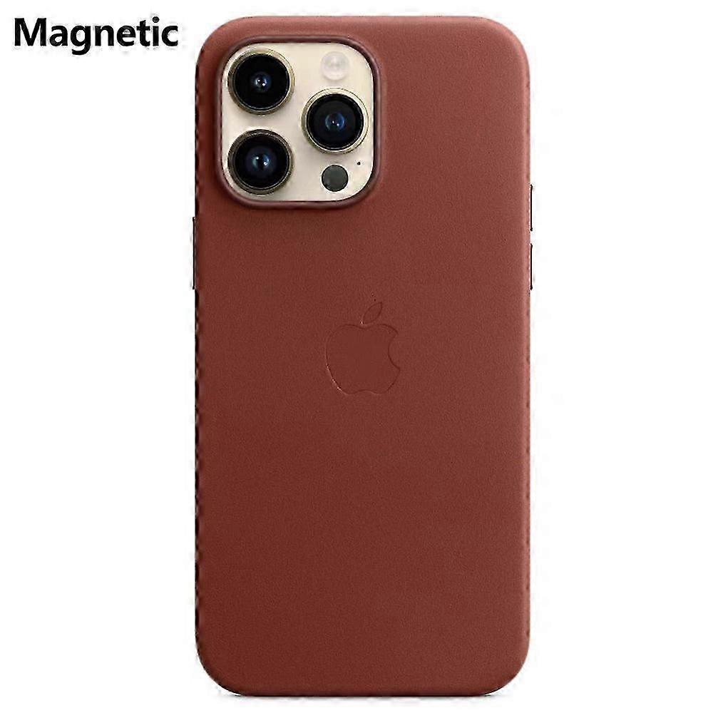 Para iPhone 14 Pro Capa Compatível com MagSafe PU PC Capa Traseira do Telefone com Logotipo - Verde