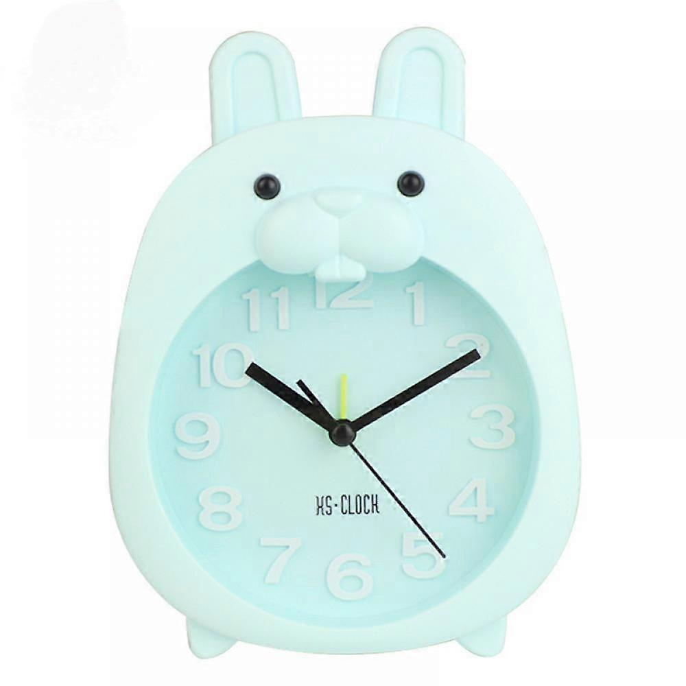 SAYTAY Children's Alarm Clock, Cartoon Alarm Clock Little Rabbit Alarm Clock , Student Children's Home Decoration Desktop Clock(Blue)