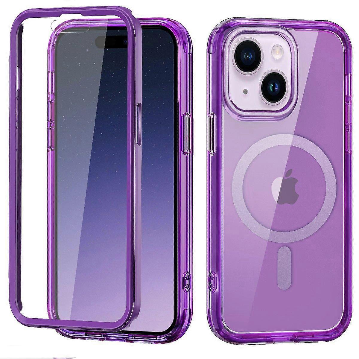 iPhone 15 Plus Case,Shockproof Phone Case,Scratch-Resistant Back Cover-Deep Purple