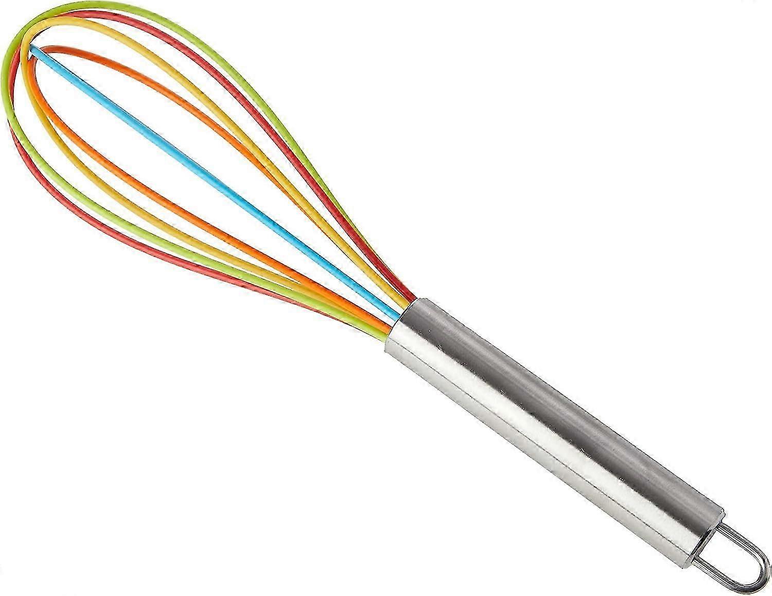 Silicone Whisk , Rainbow Whisk Non Stick Hand Whisk 26cm