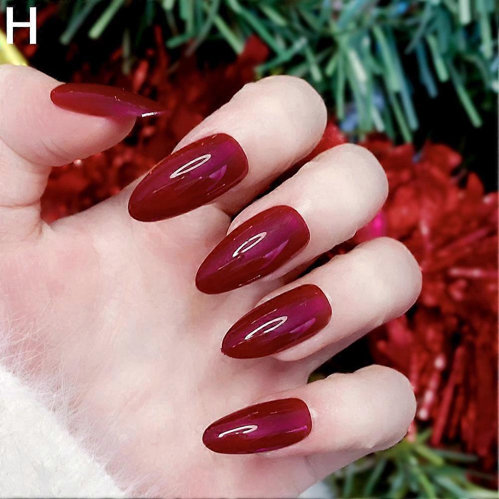 Red False Nails 8 Styles High Quality Easy Apply Natural Look Reusable Press On Manicure Set