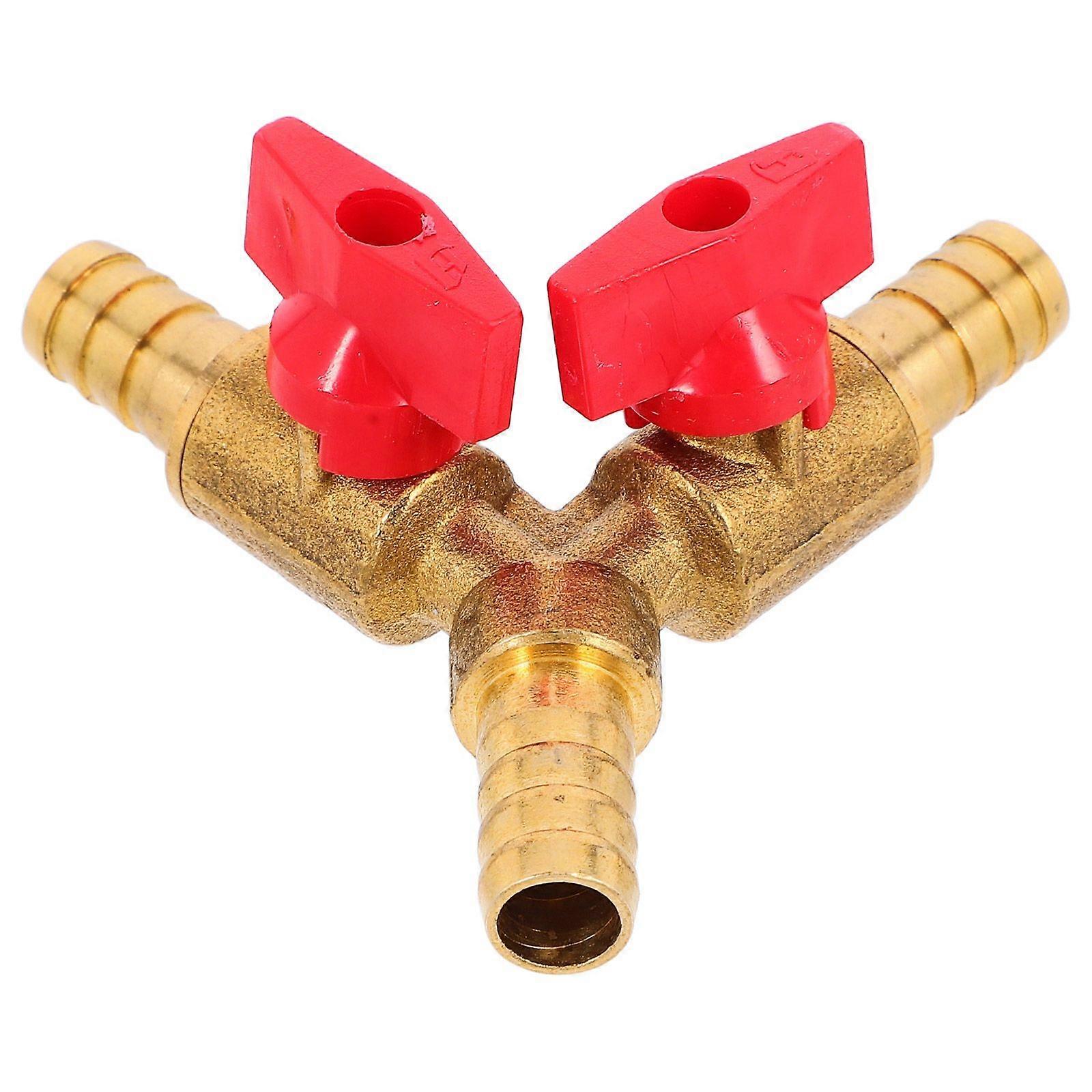 Brass Y-Shaped Gas Valve Splitter M10 Three-Way Hose Connector For Water Gas Control In Irrigation Systems