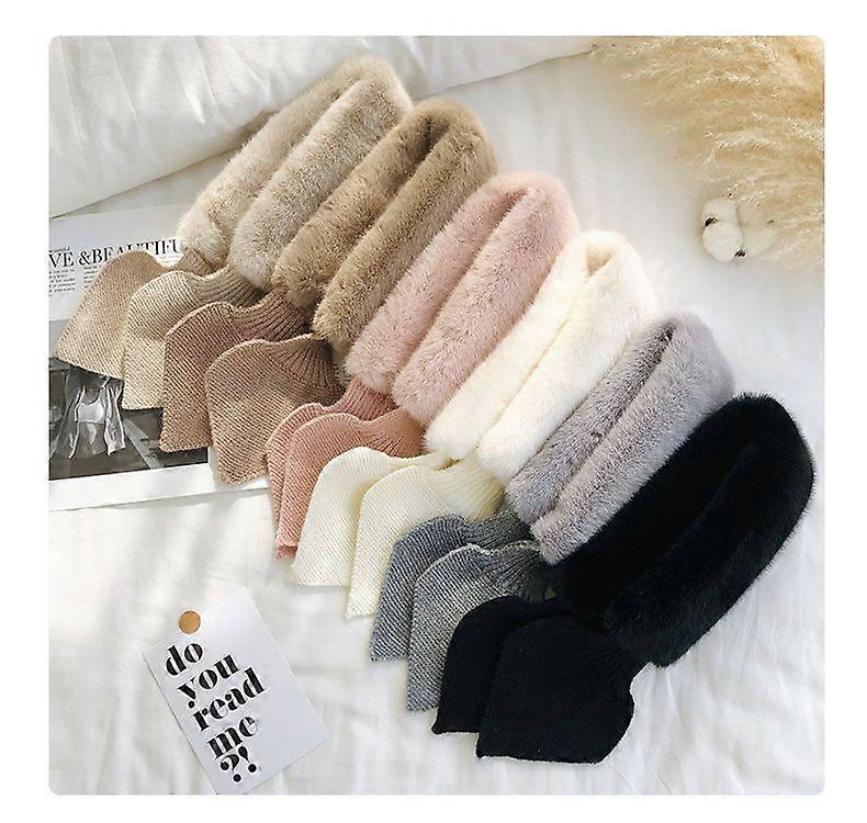 Femmes Mode D’hiver Fausse Fourrure Écharpe Mignon Noeud Noeud Châle Wrap Léger Chaud, Doux Fourrure Col Châle Chaud En Peluche Moelleux Cou Wrap Type 2