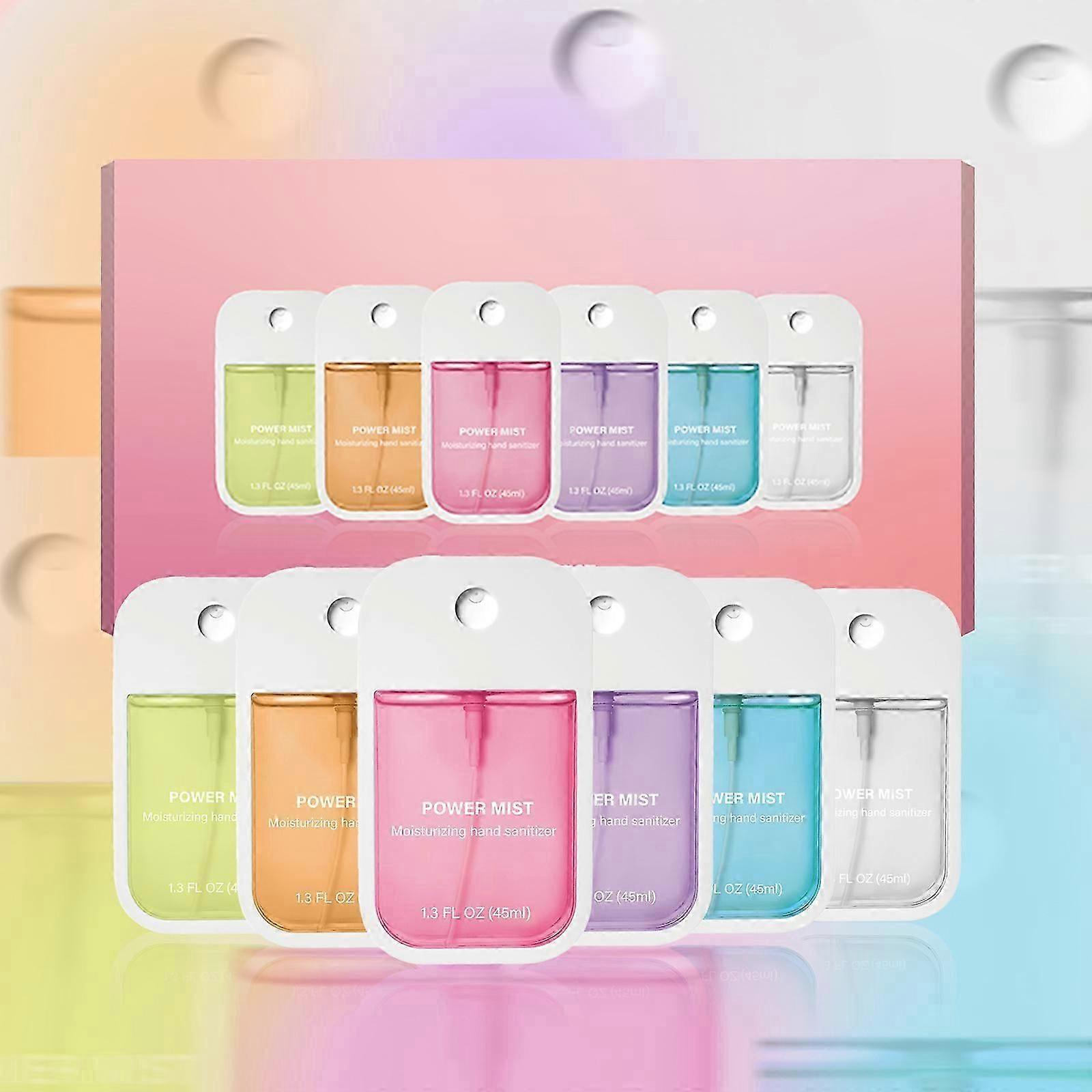 6 Flavors Power Mist Hand Sanitizer, Hand Sanitizer Spray, Power Mist Hydrating Hand Sanitizer Spray for Adults and Kids, Portable Hand Sanitizer Spra