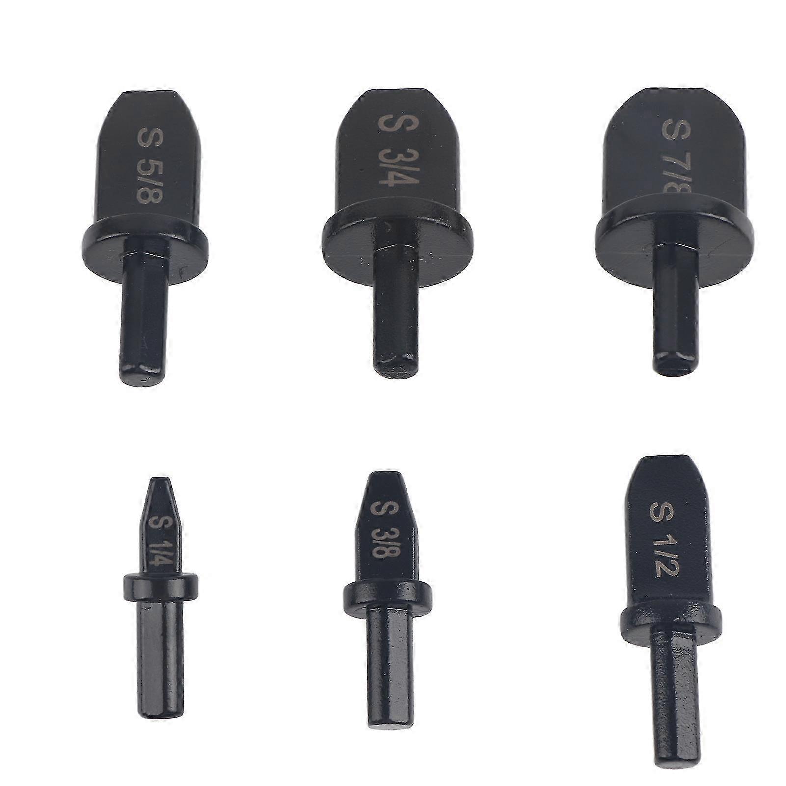 6Pcs Swaging Tool Drill Bit Set Hex Triangular Handle Manual Copper Pipe Flaring Tool HVAC Repairing Set