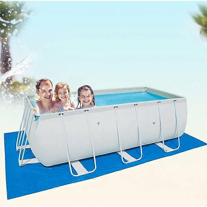 Blue Rectangular Pool Ground Sheet Foldable Waterproof