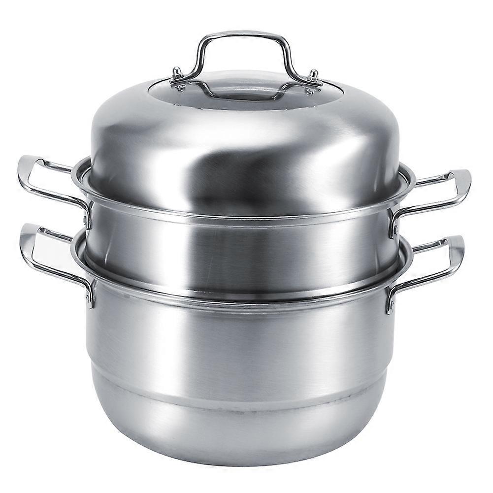Versatile Cooking Steamer, Energy-Efficient Steaming Pot with Flat Pot Bottom for Quick Heating and Uniform Heat Conduction, Multi-tier Stainless