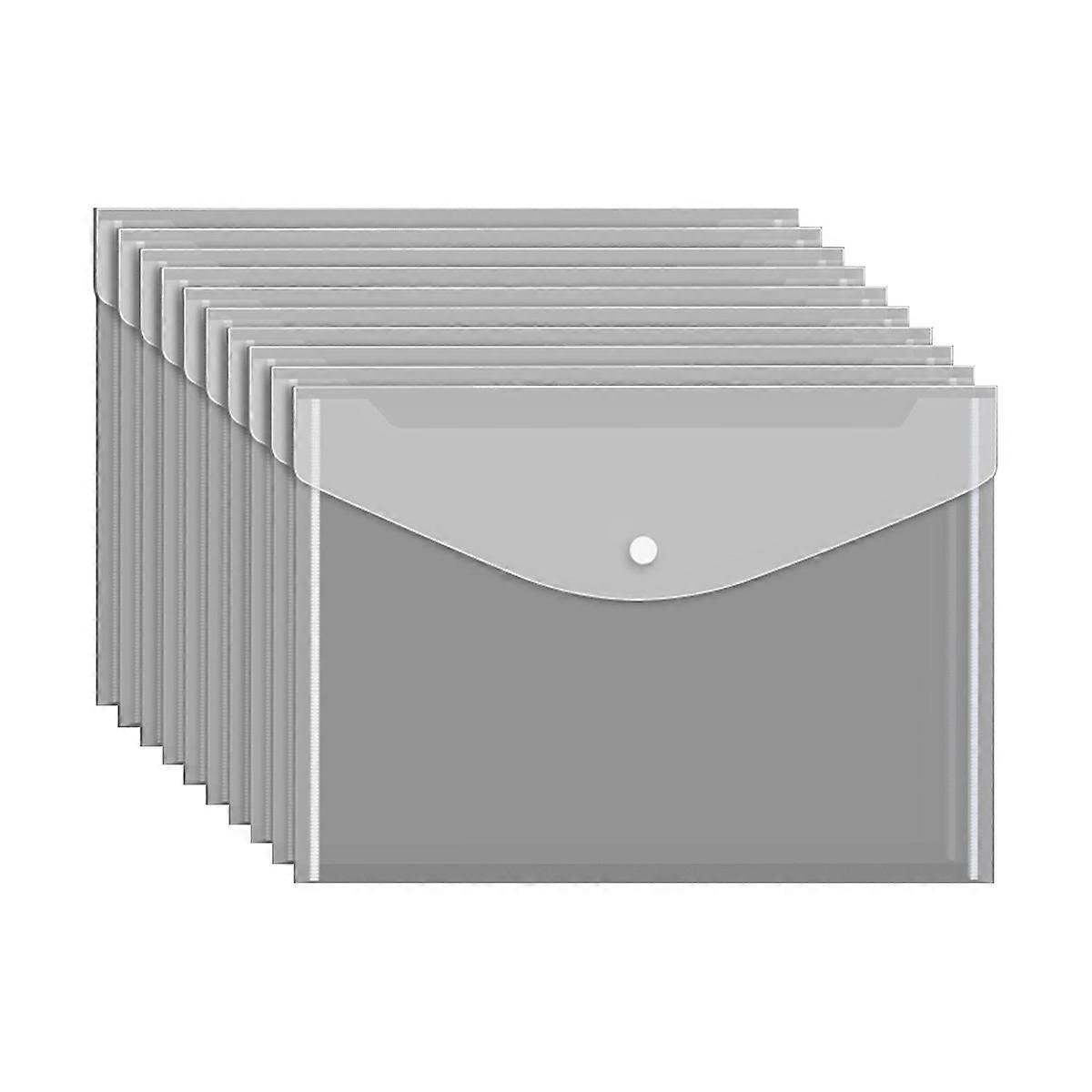 Poly Envelope For School Office Home Use, Archival Quality Envelopes With Button Closure, Clear Plastic Envelope Folder Holds Letter-Sized Papers,