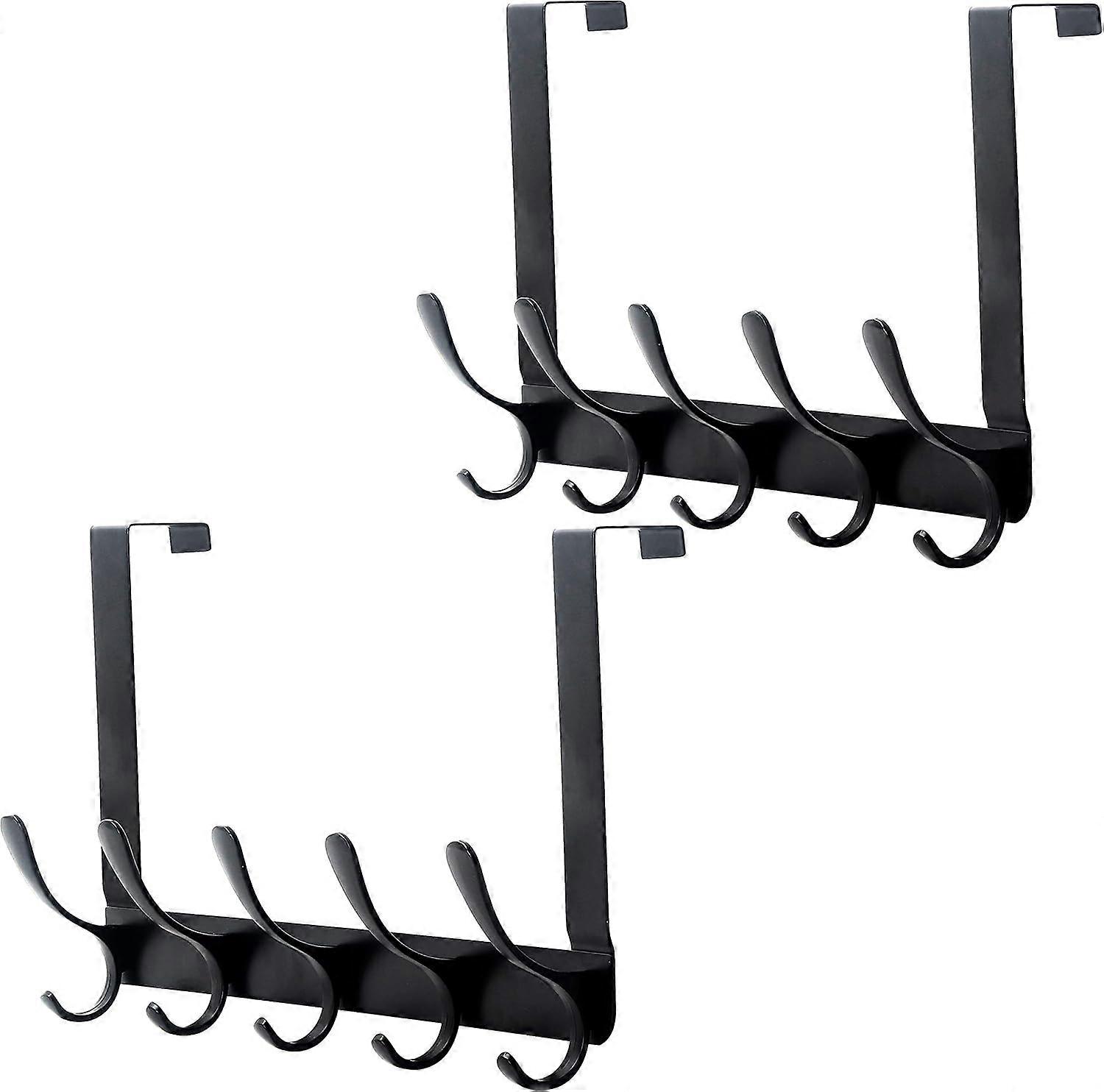 Heavy Duty Metal Door Hooks with Foldable Design, Rust Resistant Surface for Easy Installation, 2 Pack