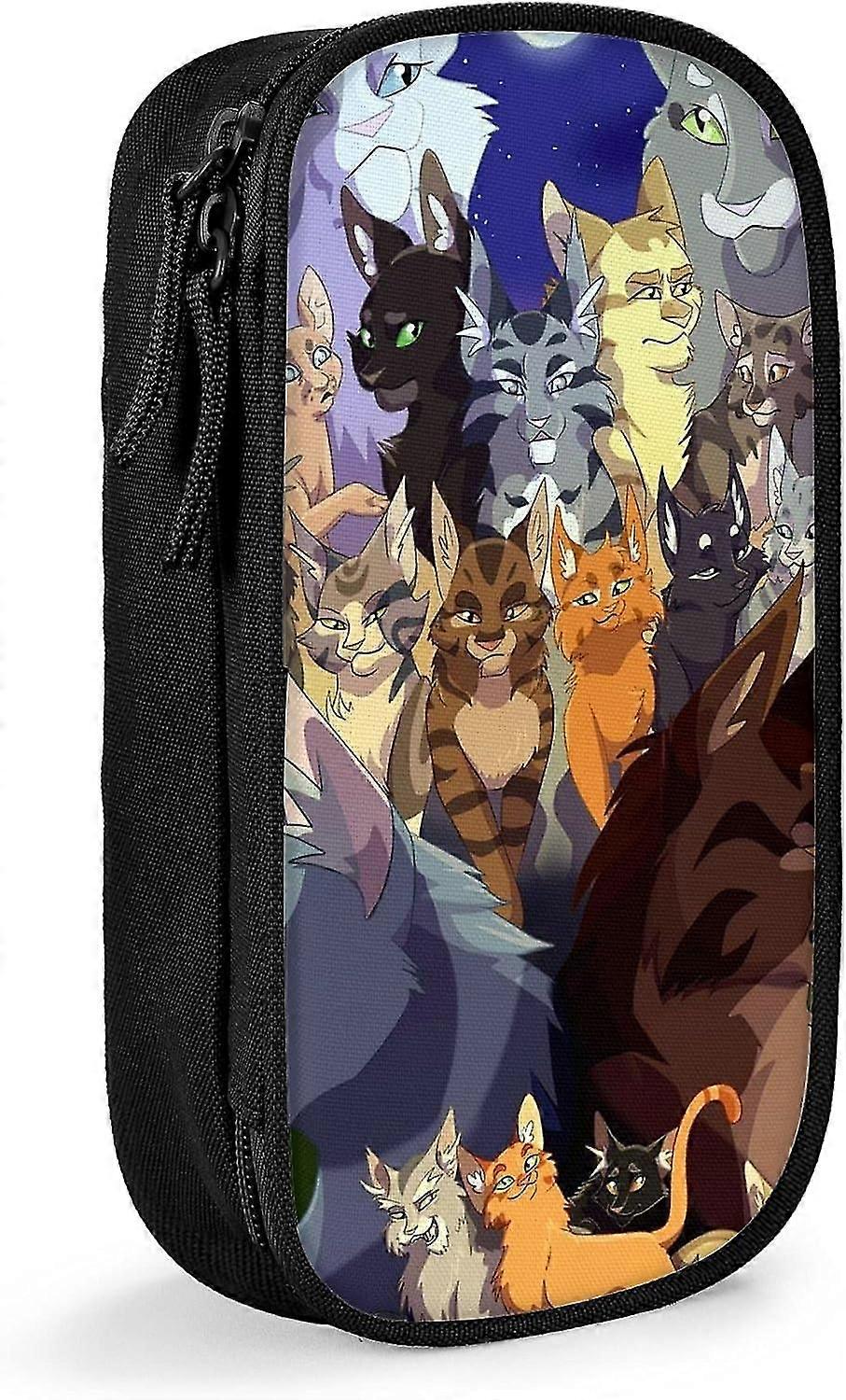 Μολυβοθήκη Warrior-Cats, Big Capacity Pen Bag με διπλό φερμουάρ Blue-Warrior Cats-Black SAOE010826