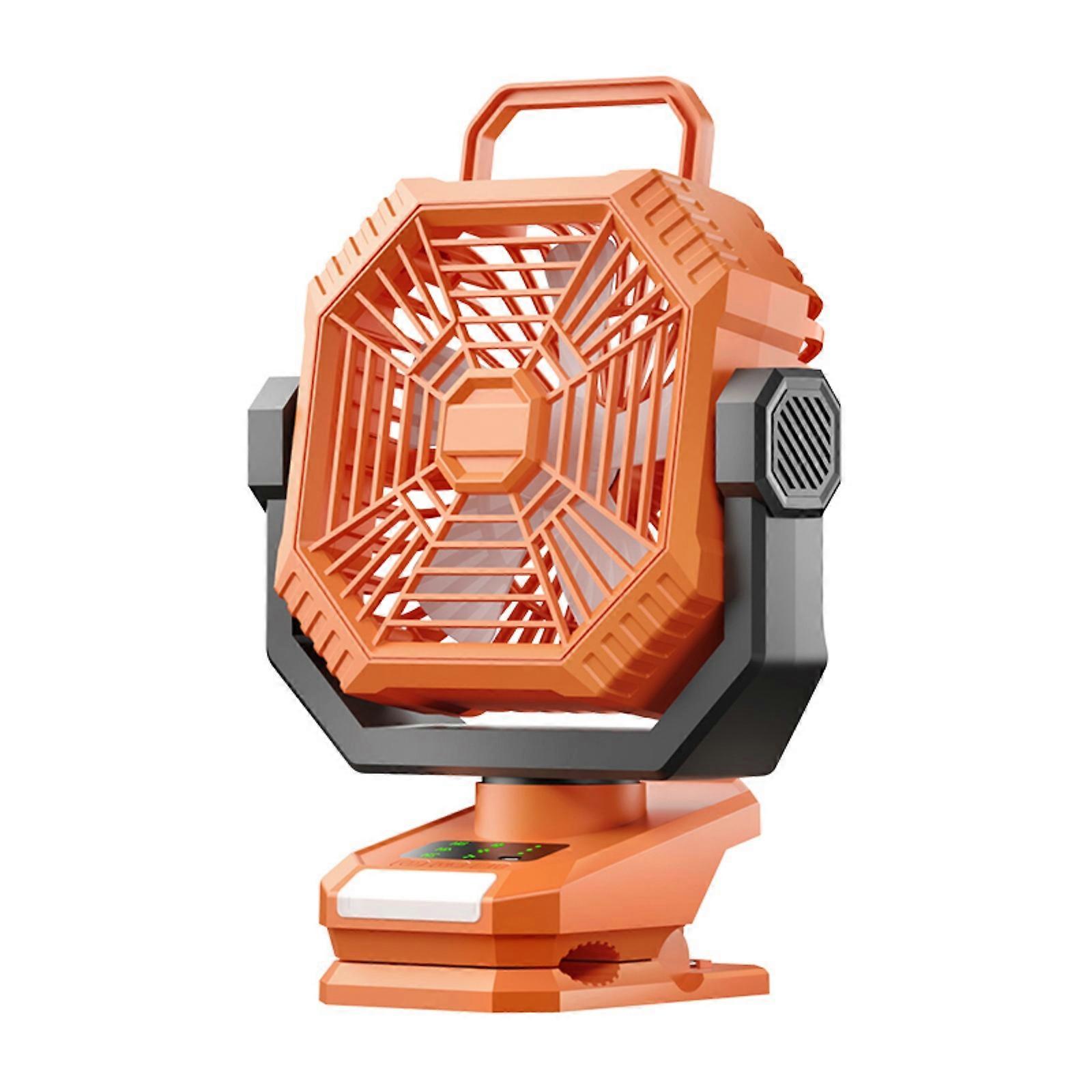 Portable 5000/8000mah Rechargeable Adjustable Speed Camping Fan With Led Lights For Tent USB Clip On Fan Desk Fan