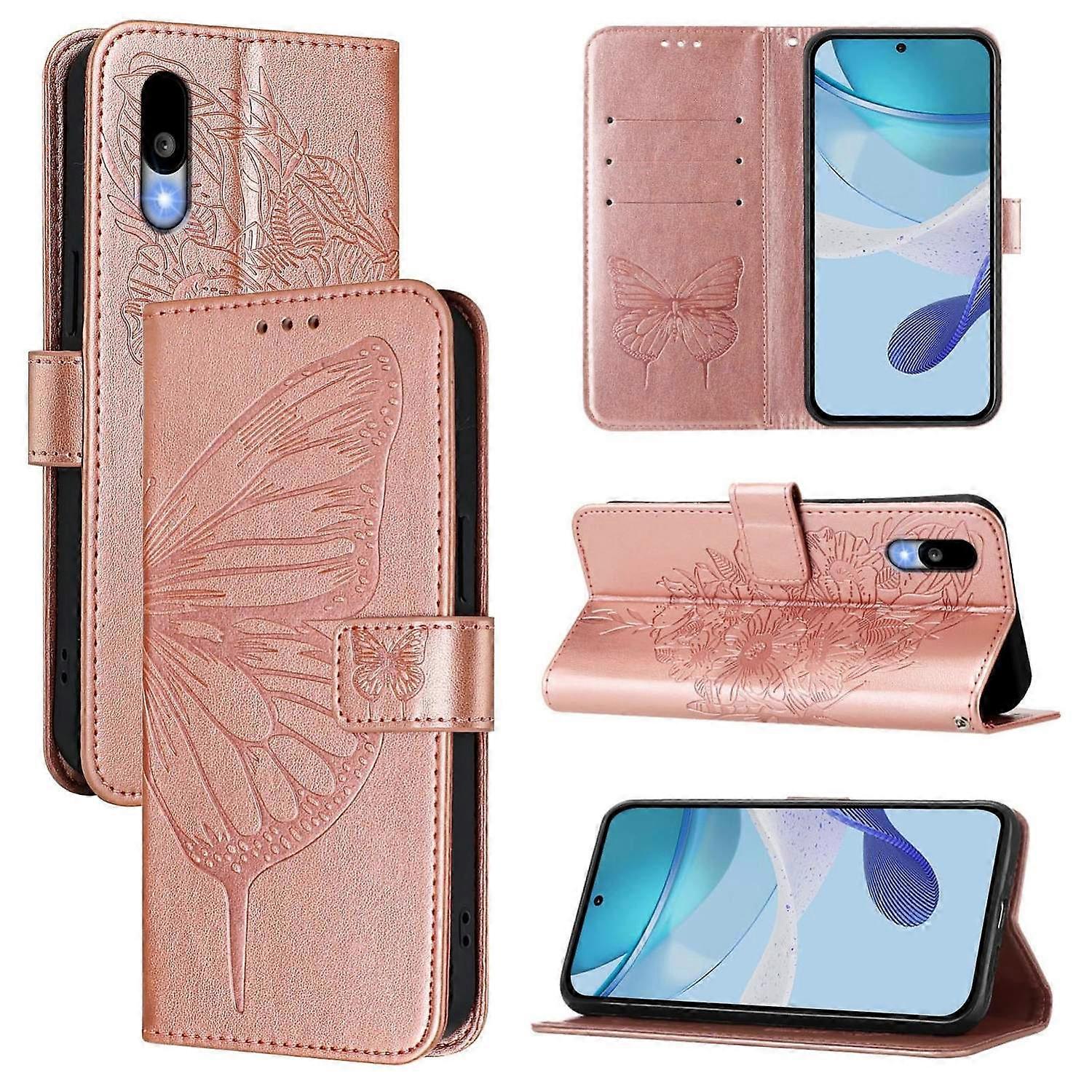 Butterfly Embossed PU Case For Sharp Basio Active3