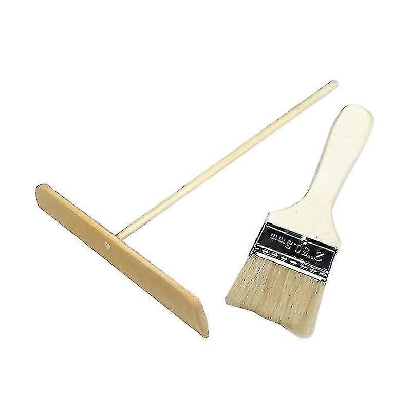 2pcs Pancakes Scraper Wool Brush