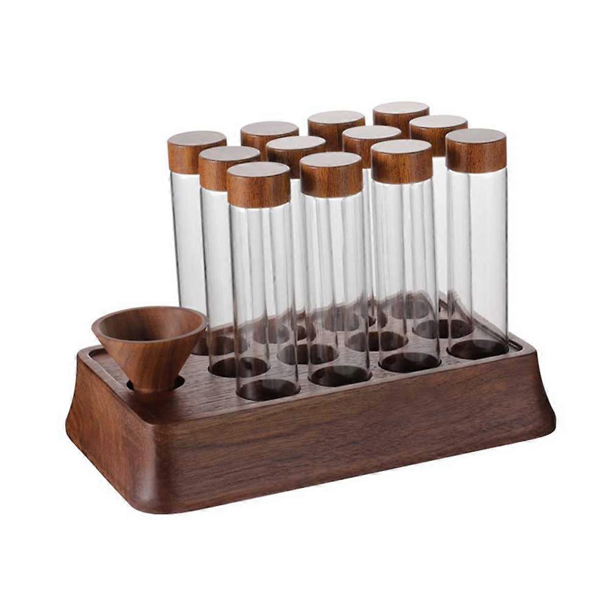 1Pcs Coffee Bean Glass Tube with Wood Tool C