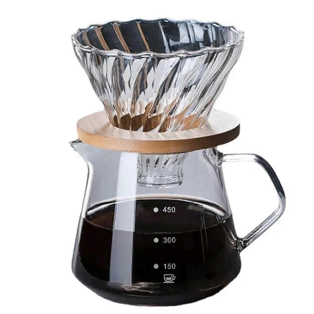 Pour Over Coffee Maker Set, Glass Carafe Coffee,600ML