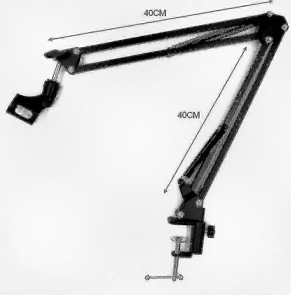 Adjustable 360�� Swivel Desktop Mic Stand with Scissor Arm & Tripod Base for Universal Use.