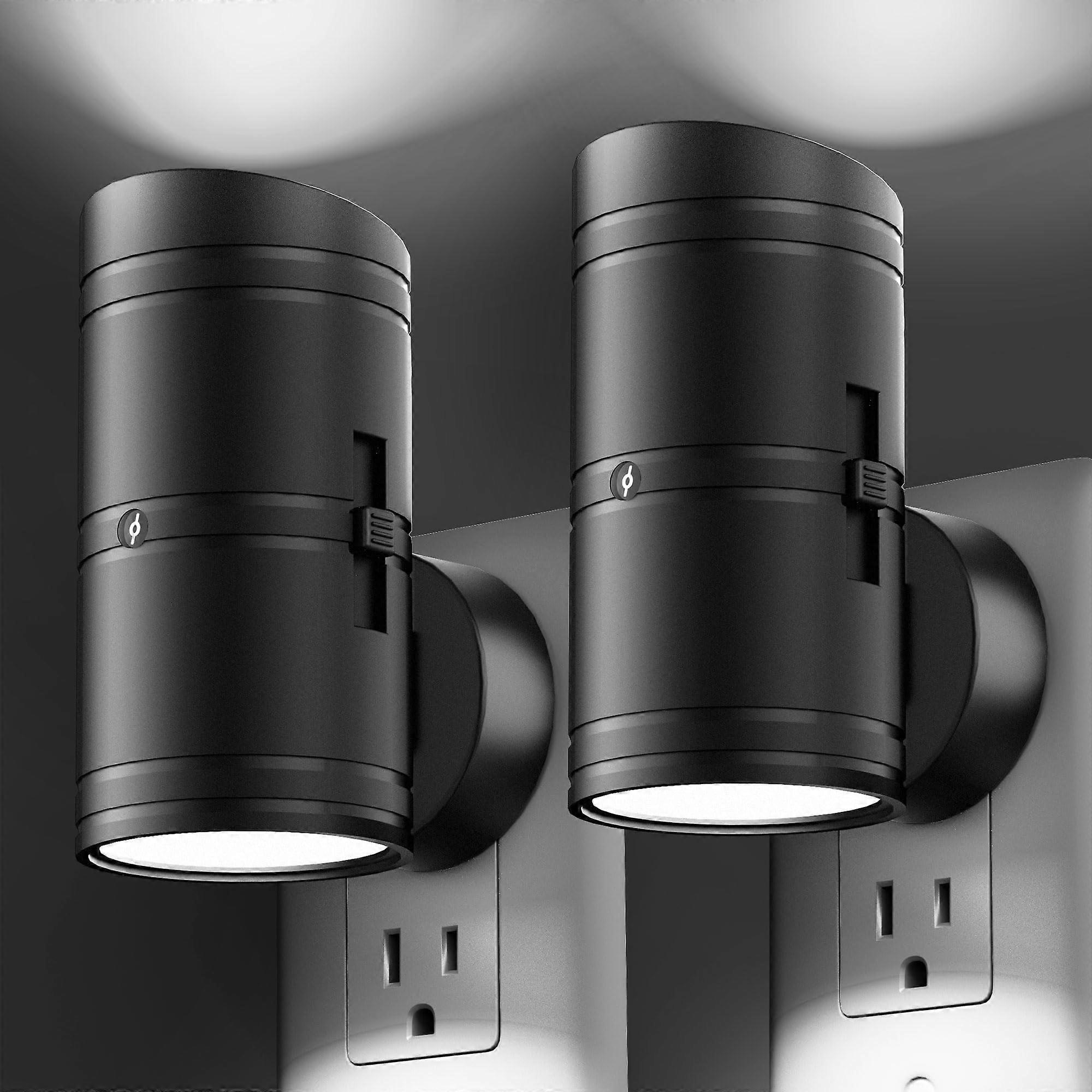 Night Light Plug into Wall with Light Sensor, 0-100LM Adjustable Brightness, 5000K Daylight White, Dimmable LED for Hallway and Bedroom - 2 Pack