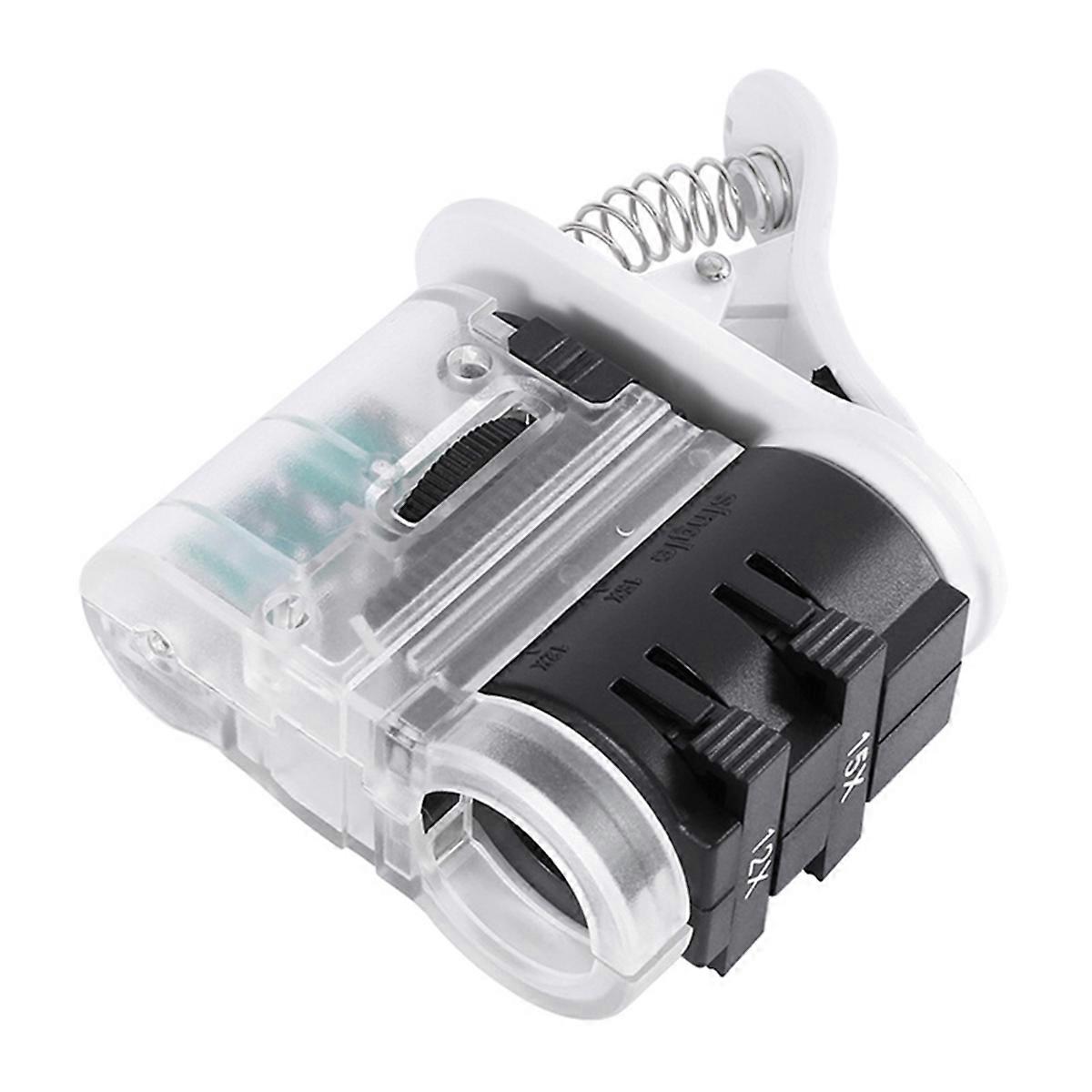 Mobile Phone Clip Microscope Banknote Detection LED UV Light Magnifying Glass Microscope for Jewelr