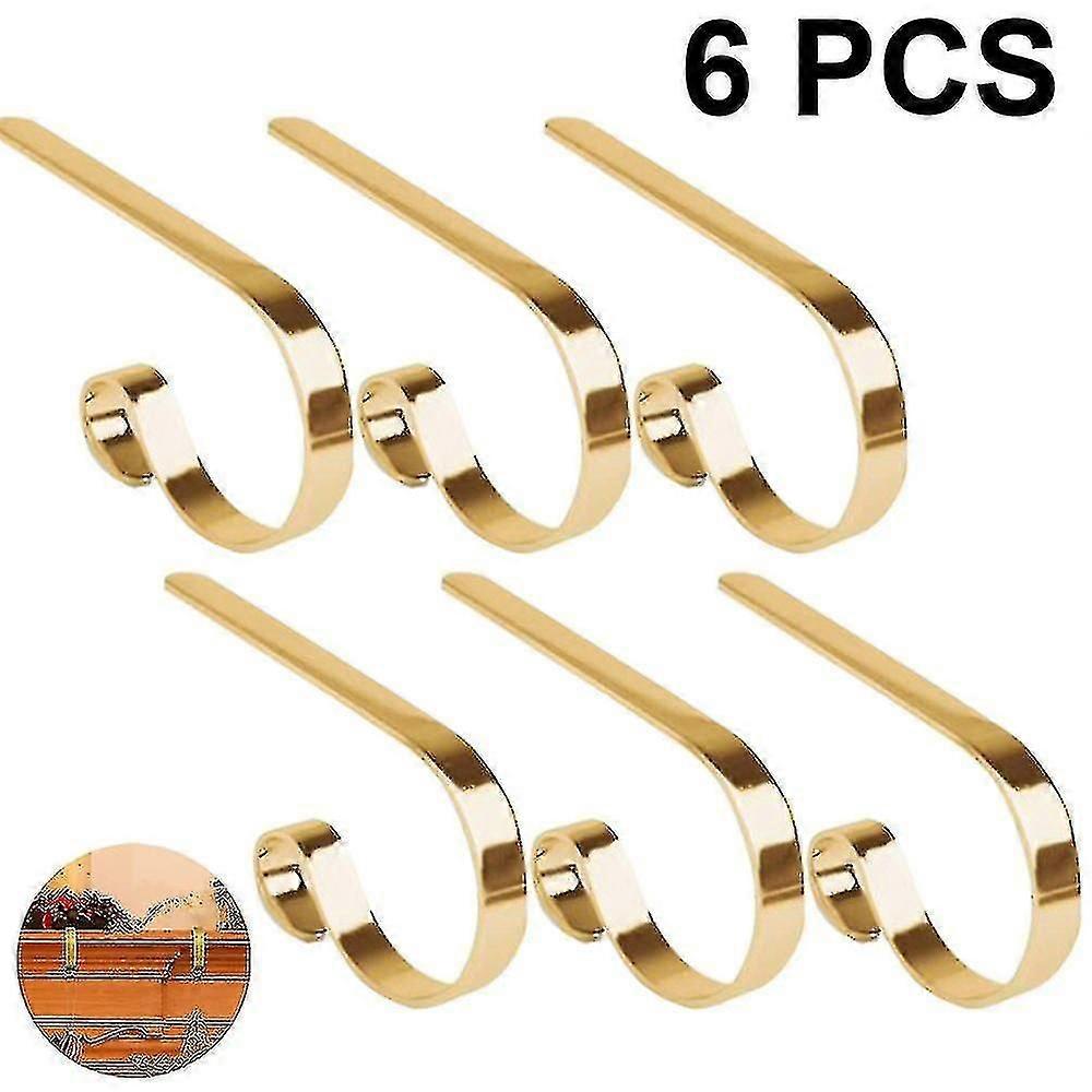 Stocking Hangers Compatible With Mantel Set Of 6, Christmas Stocking Holders Hooks