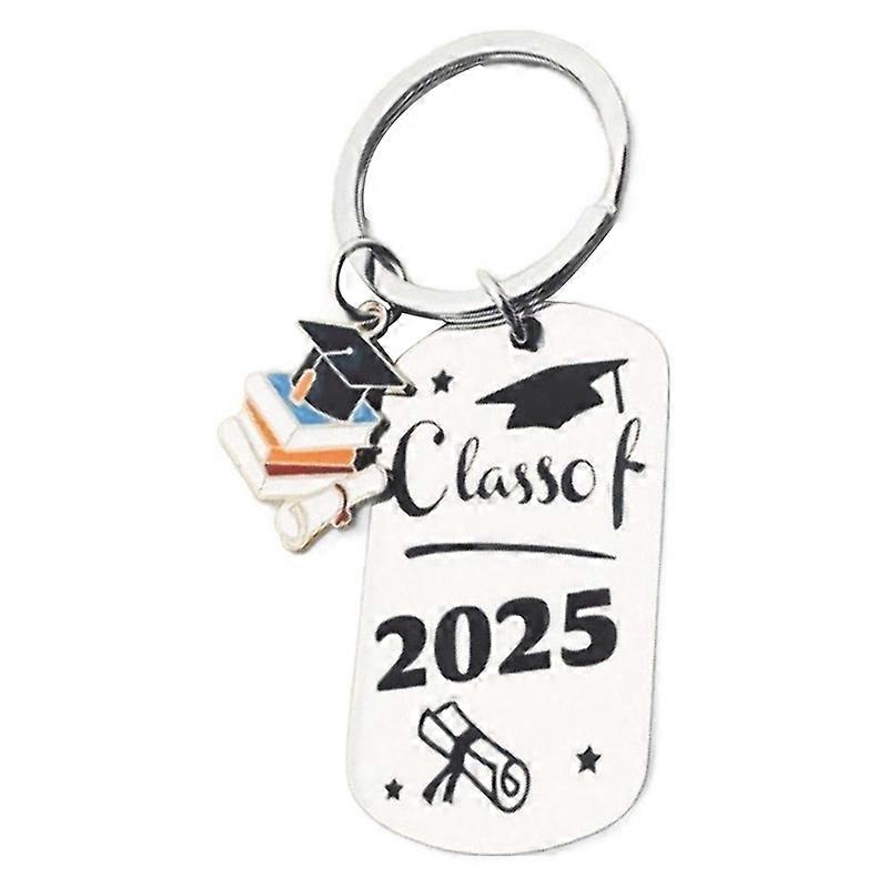 1PCS Unique Graduation Season Keychain Display Stand Logo Titanium Steel Cool Chains