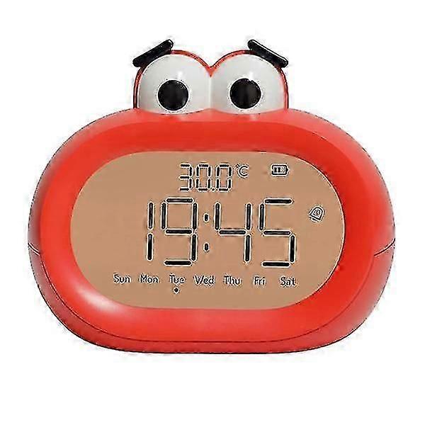 Cute Cartoon Children\'s Alarm Clock, Bedroom Alarm Clock, Desktop Clock, Dual Purpose Intelligent Electronic Alarm Clock - Red