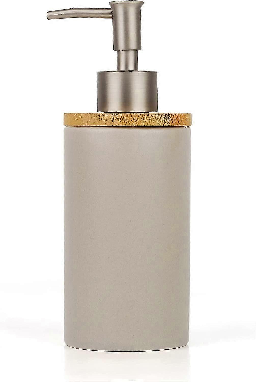 Ceramic Hand Soap Dispenser, for Kitchen and Bathroom (Grey)
