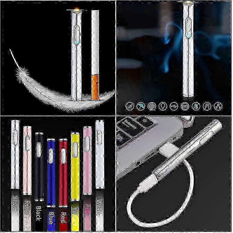 Mini Electric Usb Cigarette Cigar Lighter Slim Rechargeable Flameless Windproof