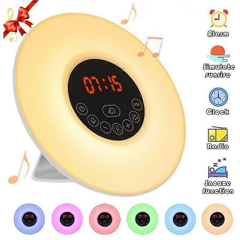 Dawn simulator for a gentle wake-up light - With Dark Night Mode Display Off - Experience more zen mornings - Light therapy alarm clock