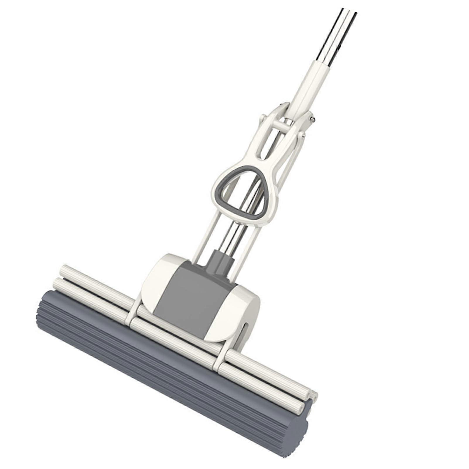 Sponge Mop Lightweight Roller Sponge Mop Hand Freely Multifunctional Squeeze Roller Mop for Kitchen Bathroom Tiles