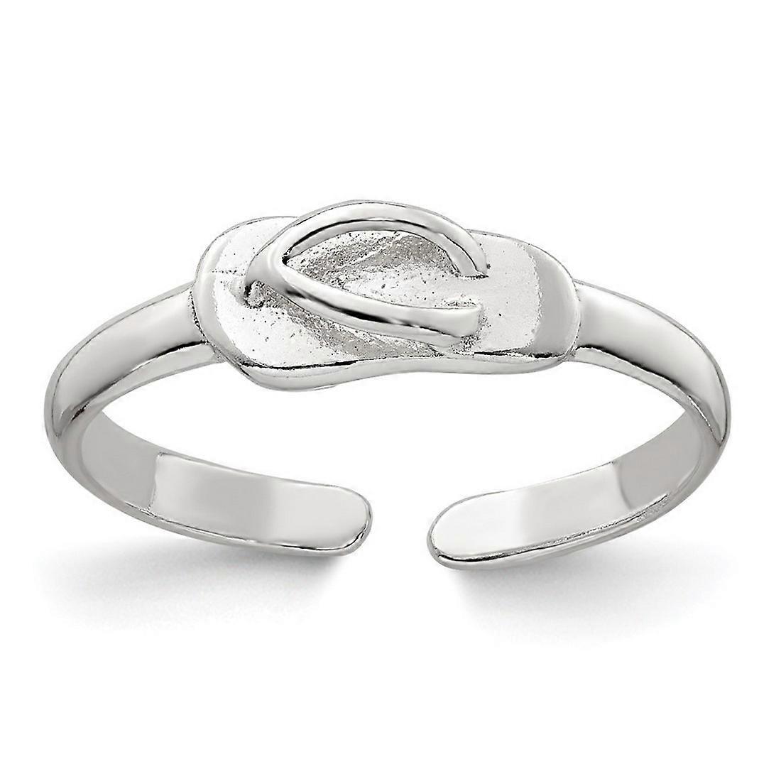 17.4mm 925 Sterling Silver Polished Flip Flop toe ring-toe ring for Women - 1.1 Grams