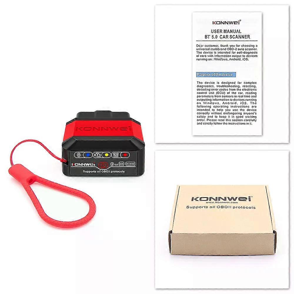 KONNWEI KW905 ELM327 V1.5 OBD2 Scanners Bluetooth 5.0 For Android/IOS ELM 327 OBD 2 Car Diagnostic tool Code Reader