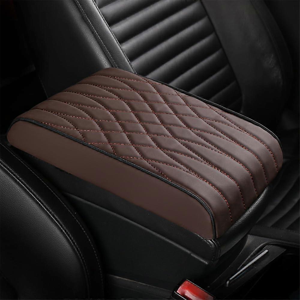 Car Center Console Armrest Mat For Lexus RZ 450E, LX J310/J200/J100, GX J150/J120 Leather Brown Universal Protector