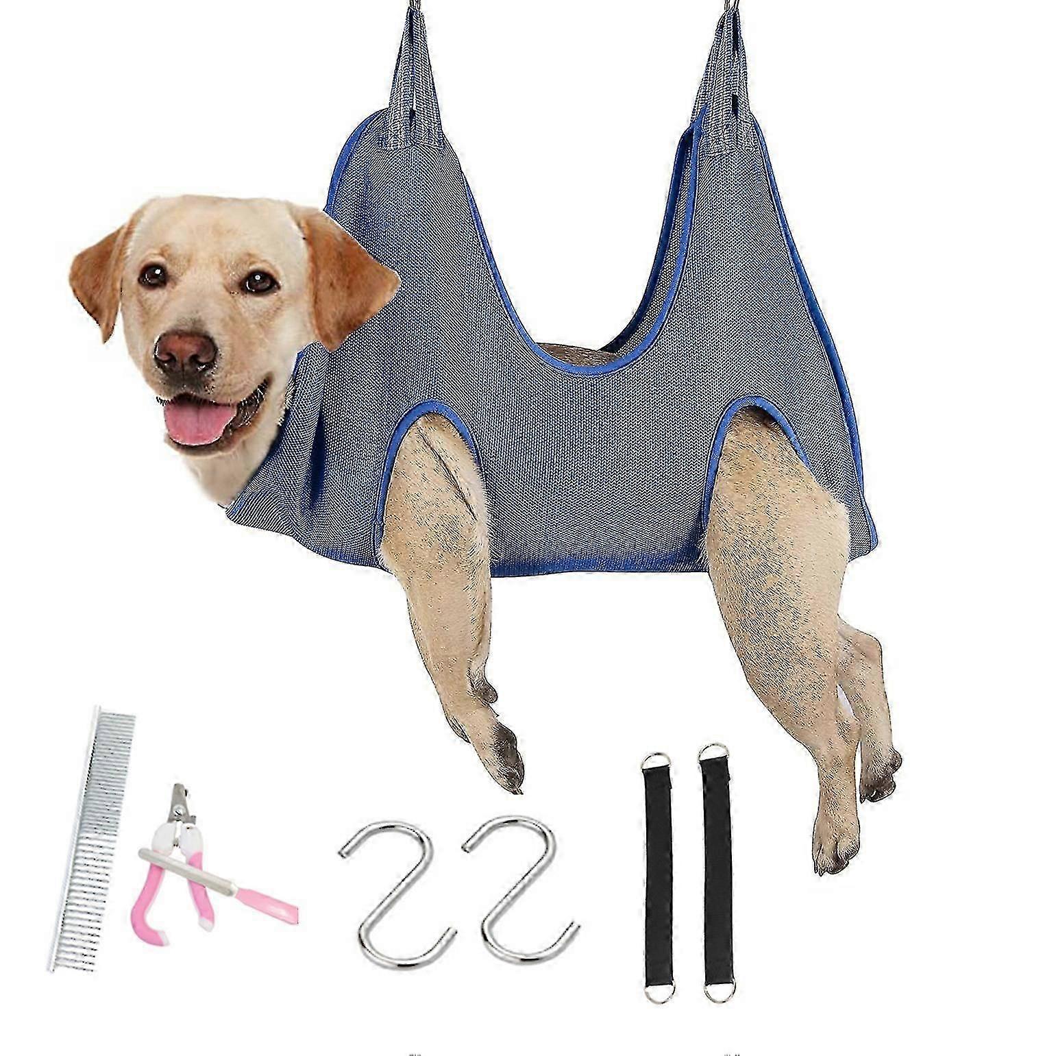Imbracatura per amaca per toelettatura cani, per toelettatura, taglio unghie, rifinitura e bagno, borsa di contenimento