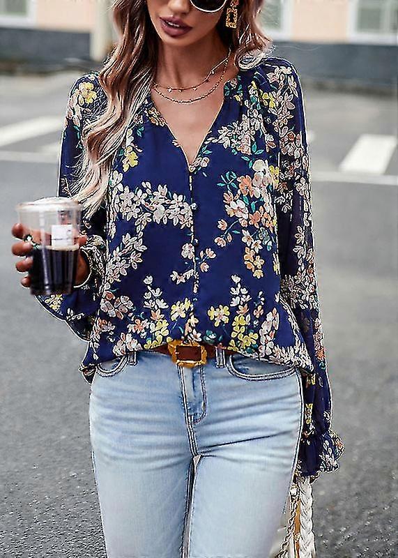 Blouse classique à fleurs brisées, tempérament et élégance