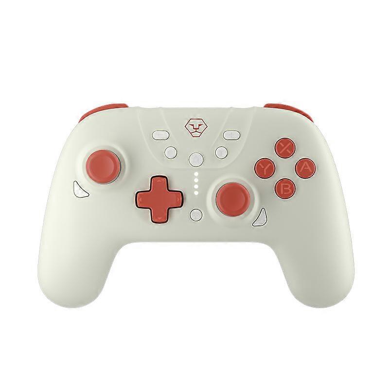 Wireless Switch Pro Controller, Dual Shock Gamepad Rechargeable Joystick Support Turbo, Macro, Gyro Axis, for Switch/Lite/OLED/iOS/Android/PC(Cream)