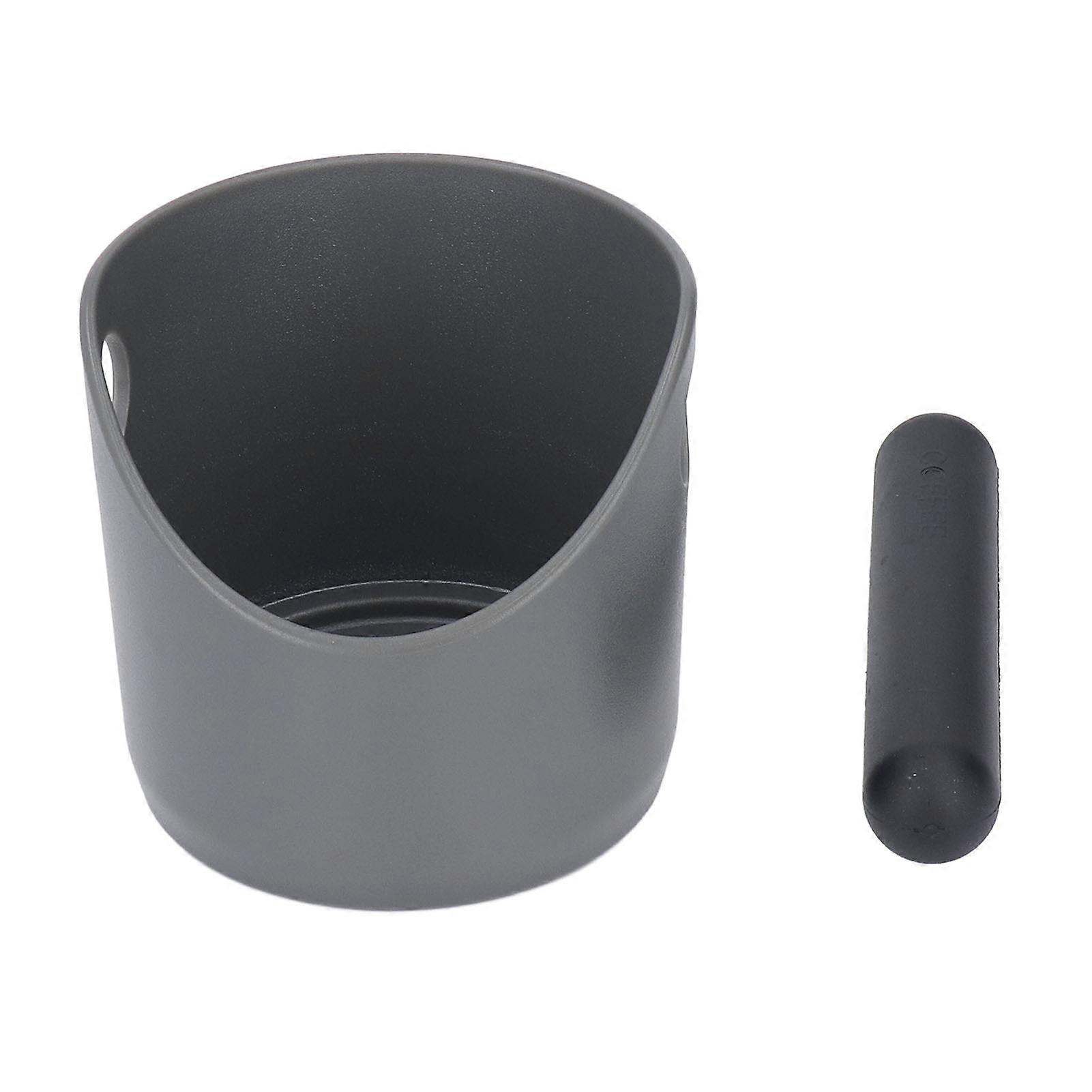 Coffee Knock Box Plastic Rubber Grind Disposal Dump Bin with Bar for Coffee Bar Kitchen