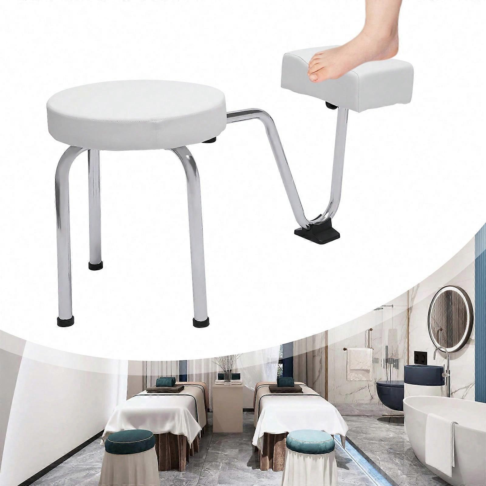 Repose-pieds intégré pour prothésiste ongulaire, adapté aux salons de coiffure et de beauté, blanc