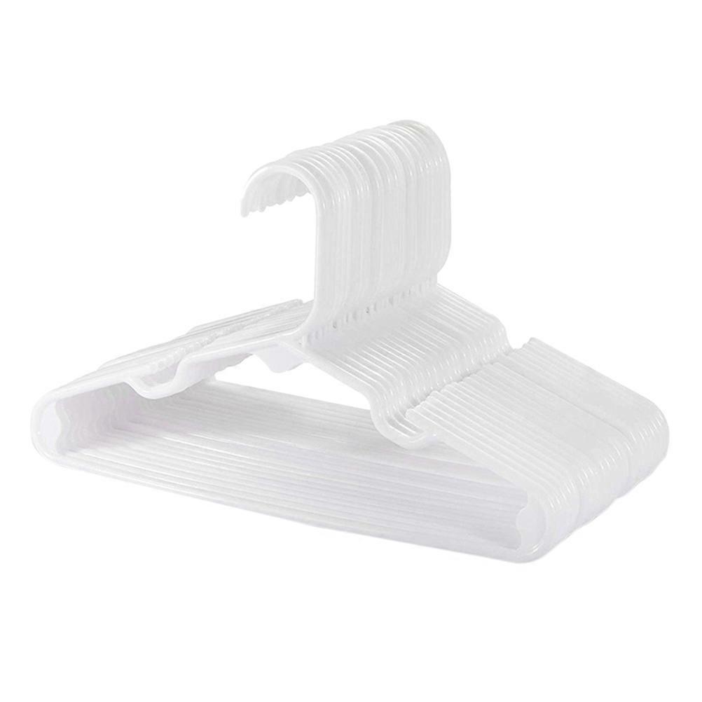 20pcs White Plastic Clothes Hangers and Safe for Home Use with PP Material