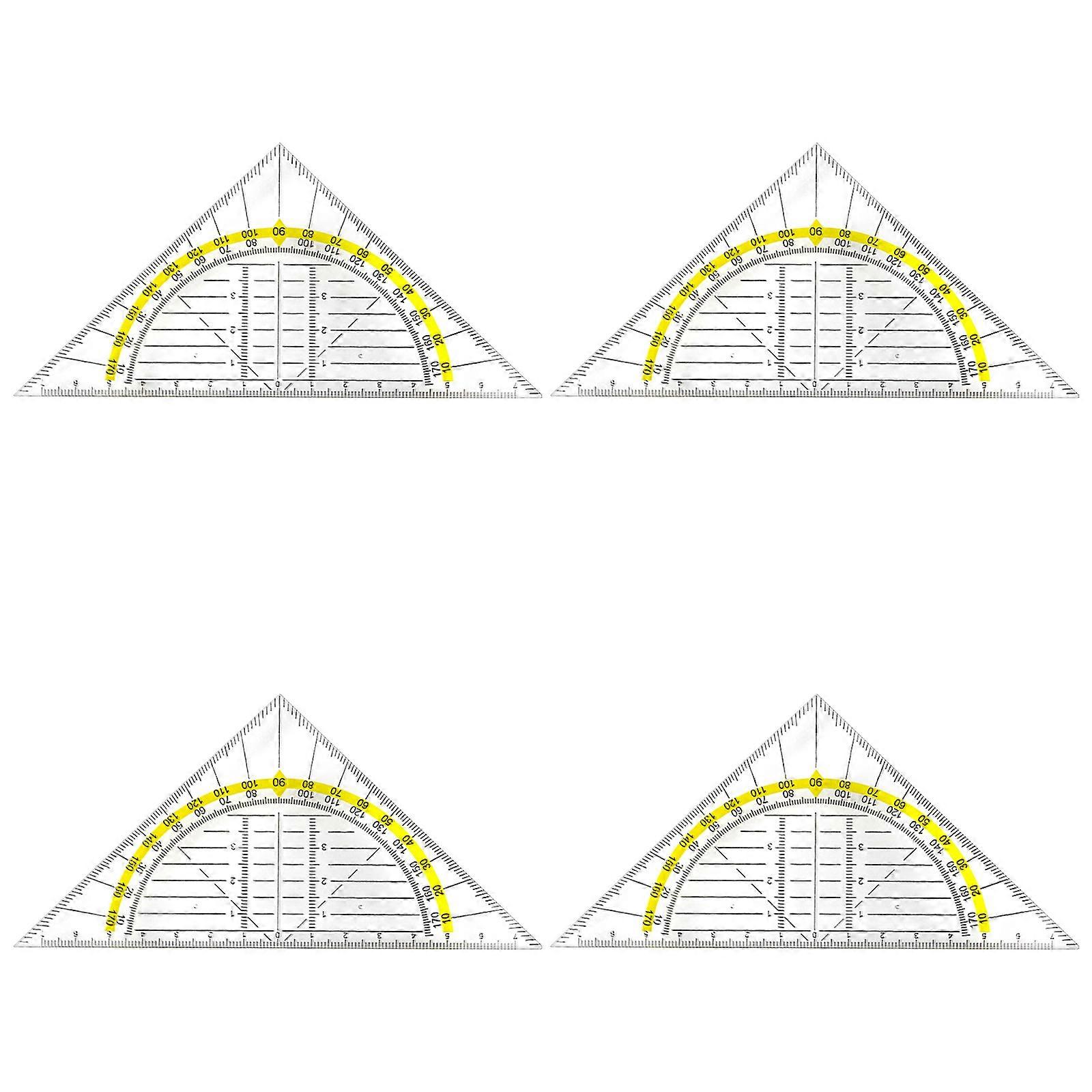 Clear Set Square with 180 Degrees Protractors Measuring Protractors for Student Drafting Drawing Math Measuring Tool  Model A