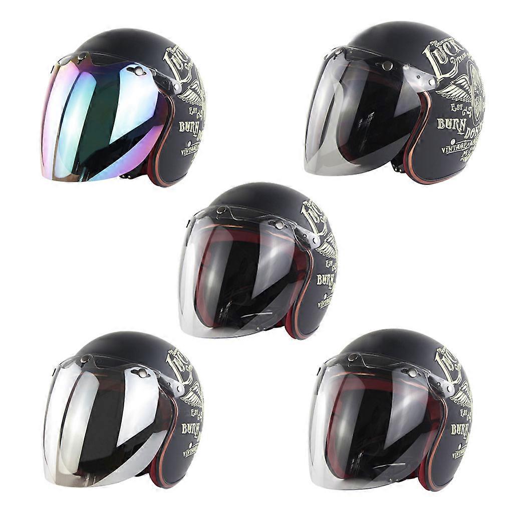 Universal 3-Snap Open Face Bubble Shield Visor Motorcycle Helmet Accessories