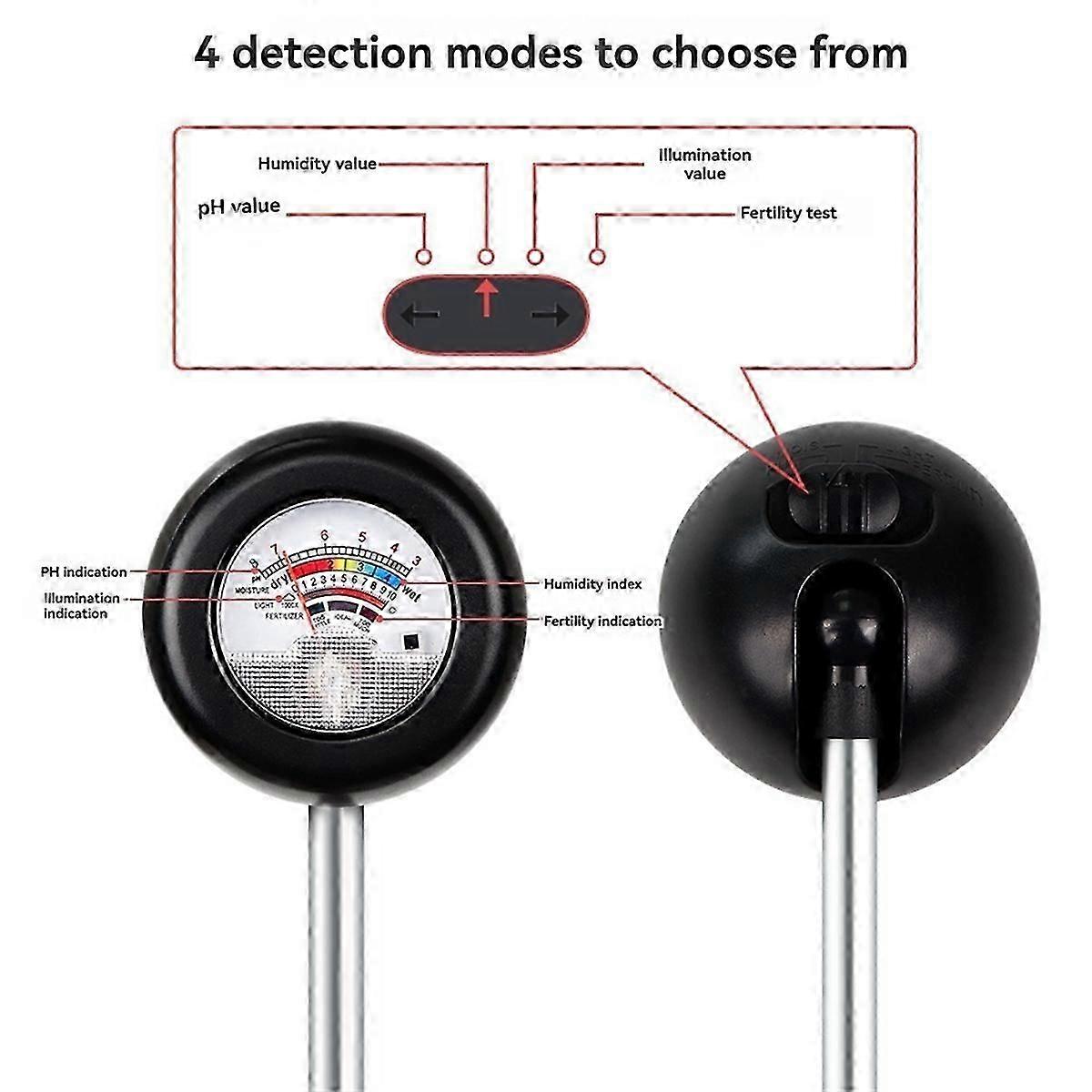 4-in-1 Soil Tester Humidity Meter Moisture, PH & Fertility Meter