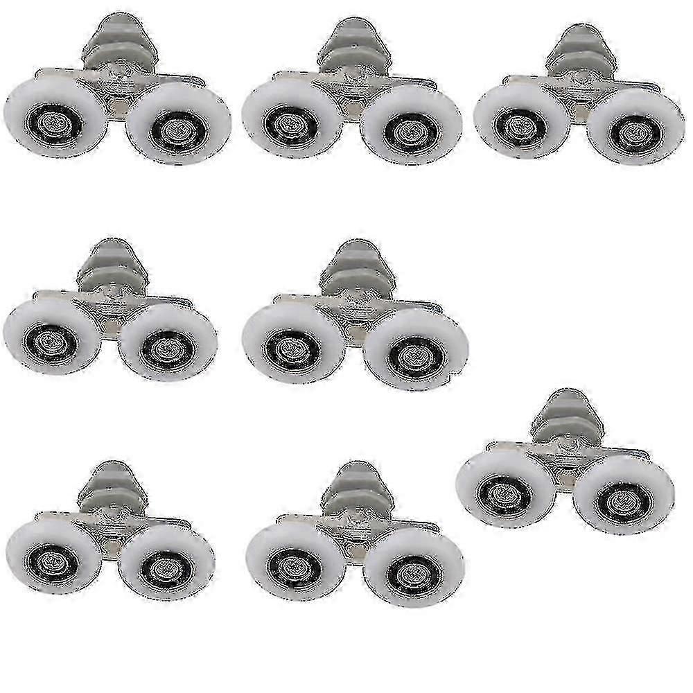 Shower Door Wheels 8pcs 25mm Double Rollers Bathroom Replacement Parts