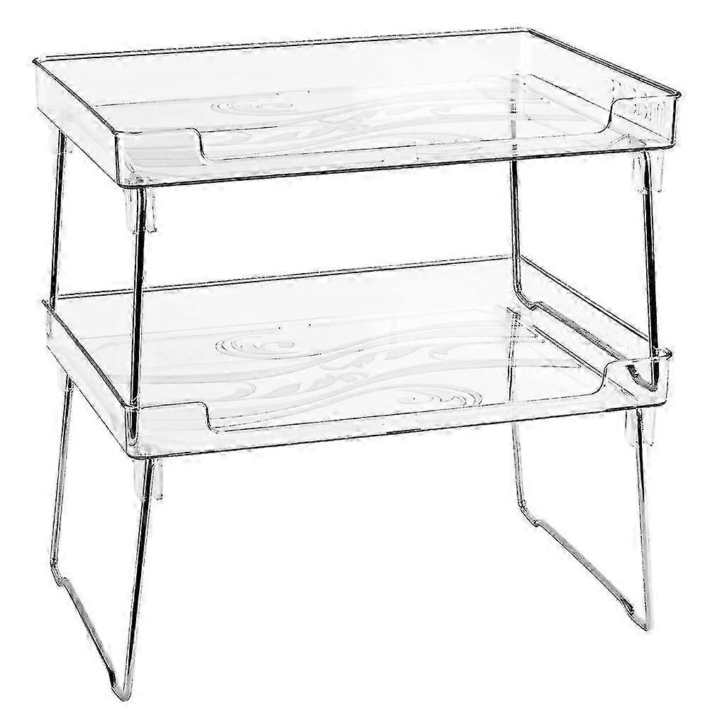 Étagère empilable transparente, étagères de comptoir et d’armoire de cuisine, support de rangement de garde-manger